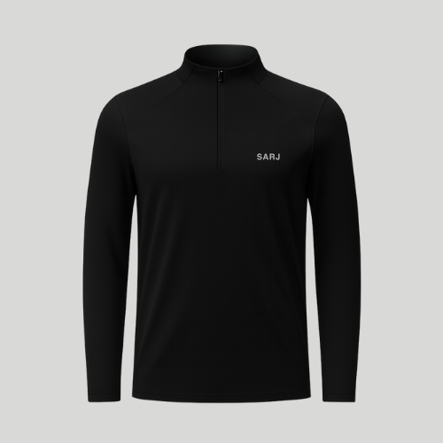 Man Long Sleeve Sleeve Zipper Sports Blouse – SARJ | Black 